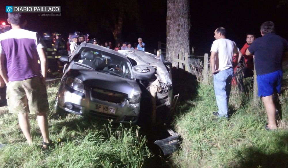 Esta noche: Dos lesionados tras accidente en la ruta Futrono-Reumén