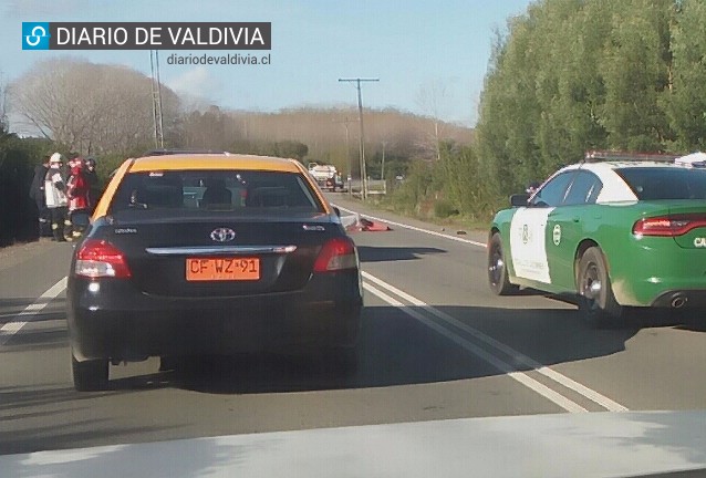 Valdivia: Hombre murió tras lanzarse a un vehículo en marcha 