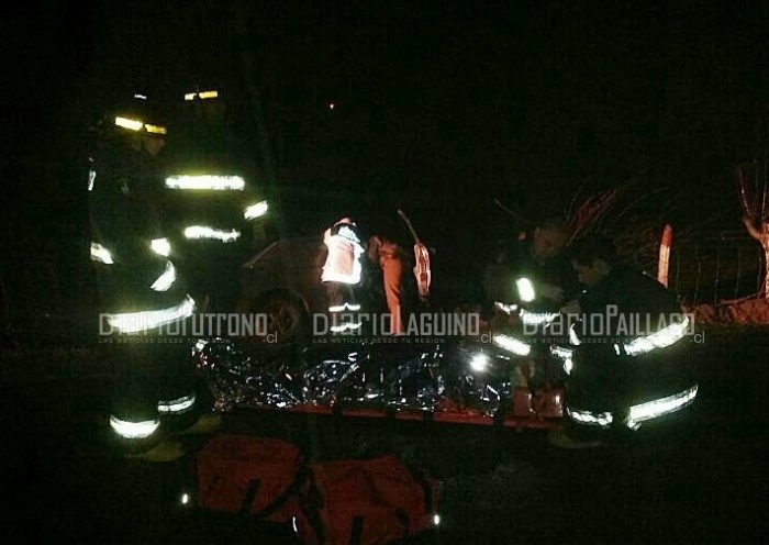 Automóvil volcó en sector Pitrihuco de Lago Ranco pero solo se encontró al copiloto