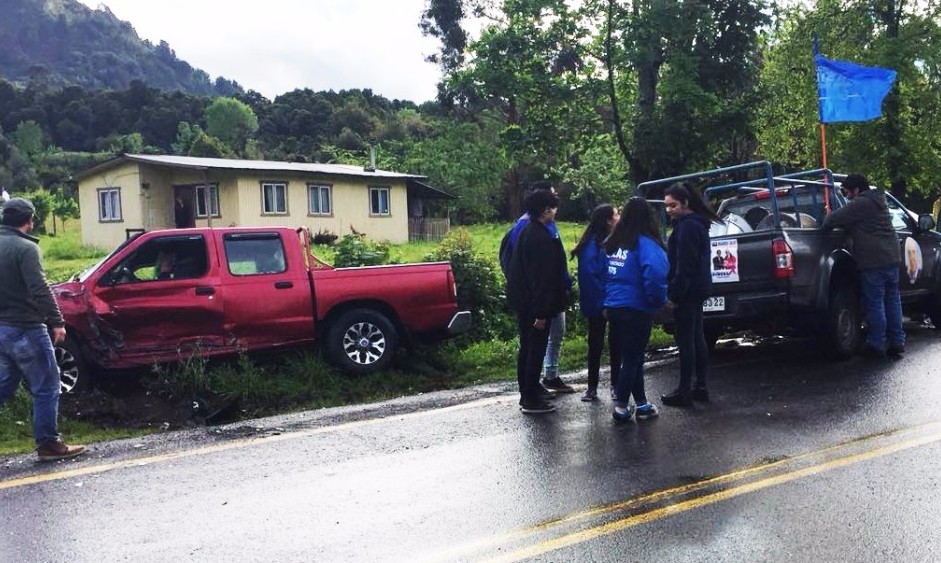  Grave ranquino cuya camioneta fue embestida por vehículo de campaña de Chile Vamos