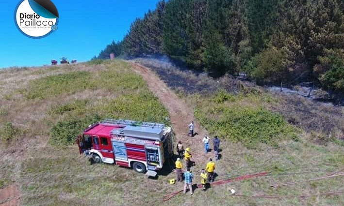 Bomberos de Paillaco incorporó un dron en la extinción de incendio en sector Cayumán