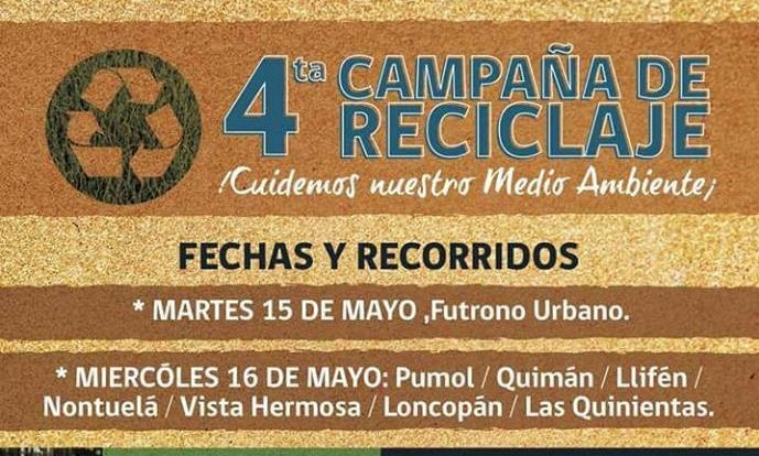 Este martes comienza campaña de recolección de residuos reciclables en Futrono