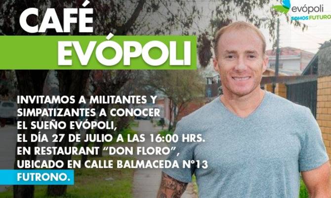 Invitan a simpatizantes a participar de Café Evópoli que se realizará en Futrono