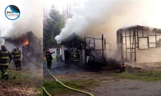 Futrono: Cuatro personas resultaron damnificadas en incendio