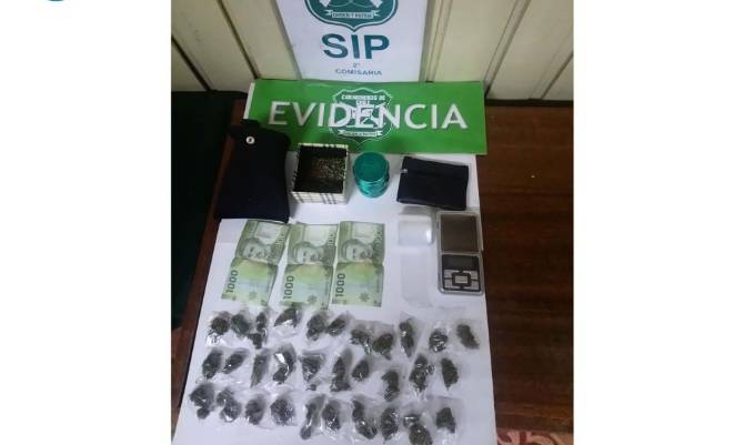 Carabineros detuvo a hombre por violación y al allanar su casa encontraron droga, pesa y dinero