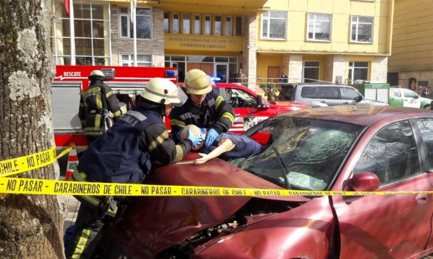 Con simulacro de accidente autoridades llaman a la prevención en Fiestas Patrias