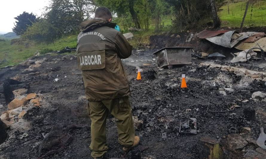 Labocar investiga incendio en el que falleció un adulto mayor en Futrono