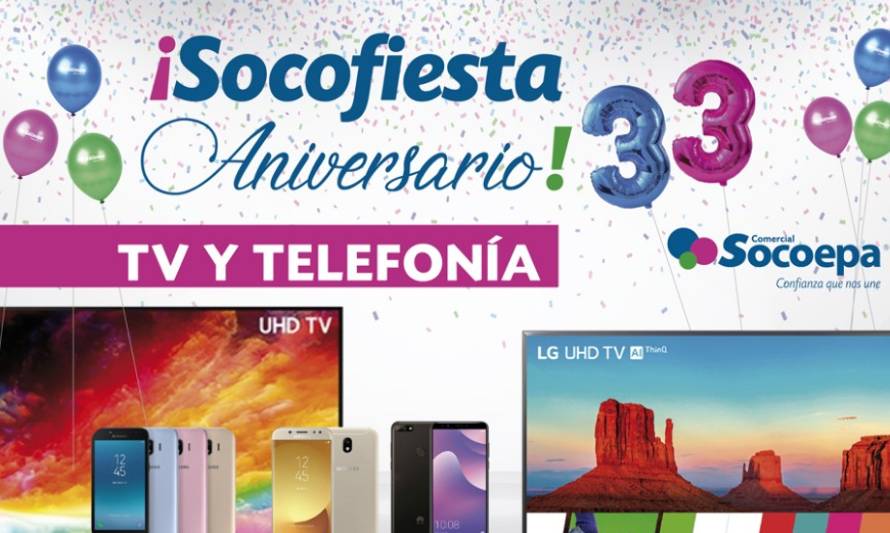 Smart TV y Telefonía a precios de aniversario en Comercial Socoepa 