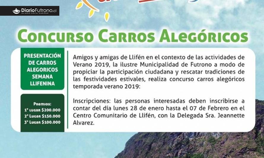 200 mil pesos se llevará el mejor carro alegórico de LLifén