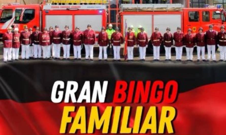 [IMPERDIBLE] Este sábado se realizará el bingo en ayuda de la 1era Compañía de Bomberos de Paillaco