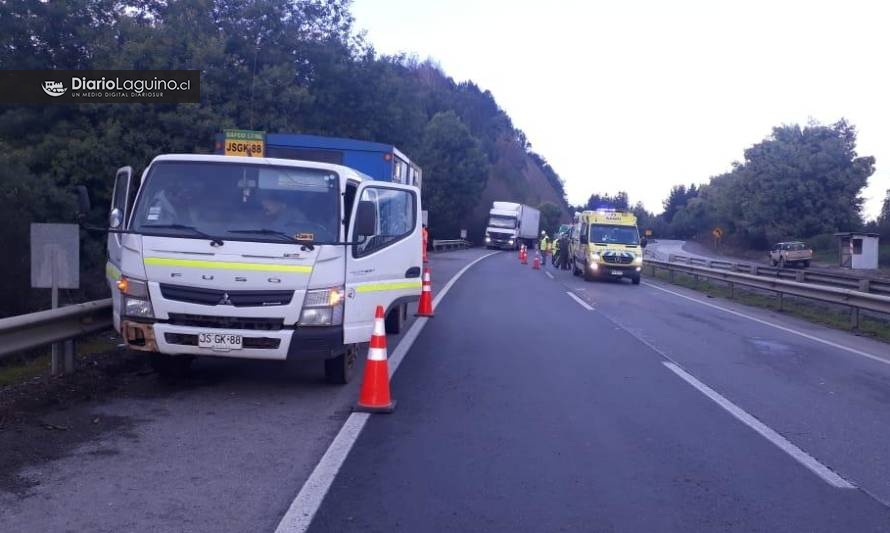 Adulto mayor en riesgo vital tras ser atropellado en ruta 5 Sur