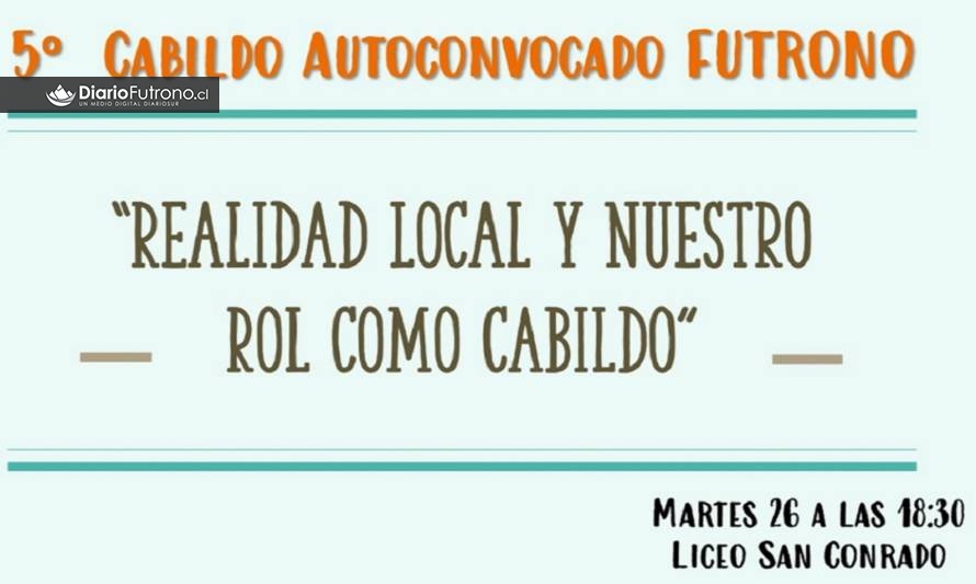 Nuevo Cabildo Abierto este martes 26 de noviembre en Futrono