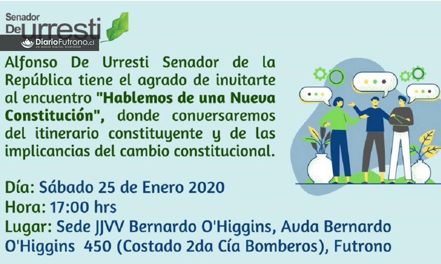 “Hablemos de una Nueva Constitución”: Senador De Urresti invita a conversatorio en Futrono