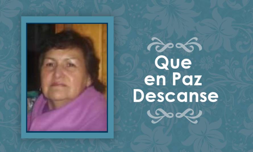 [Defunción] Falleció Teresa Pilar Vera Huenupán Q.EP.D