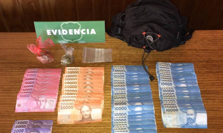 Valdivia: Carabineros detuvo a motociclista con  25 gramos de marihuana y 791 mil pesos en efectivo