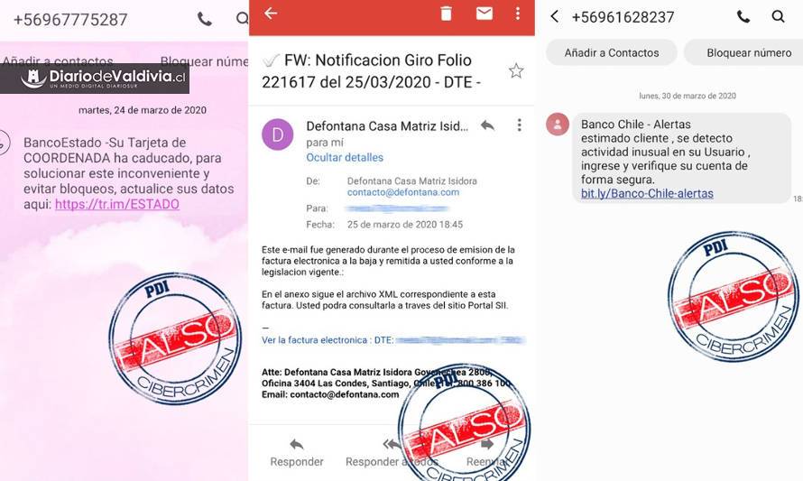 PDI llama a cuidarse de estafas por teléfono e internet