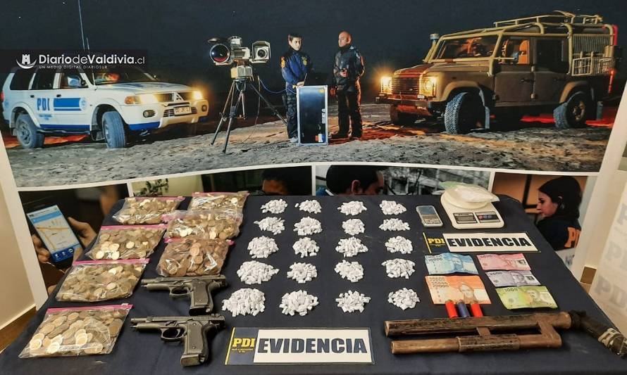 PDI incautó más de mil dosis de cocaína en sector Las Ánimas de Valdivia