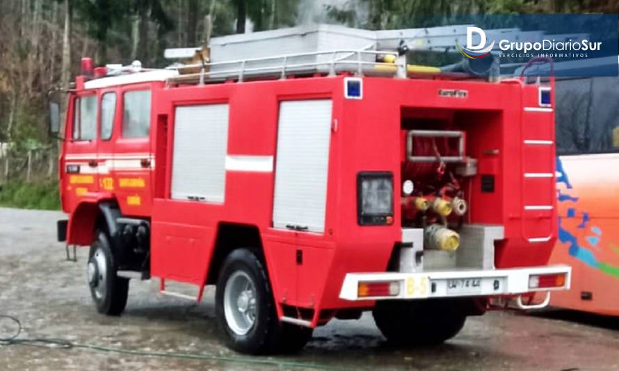 Bomberos de Curriñe se movilizaron por inflamación de un cañón