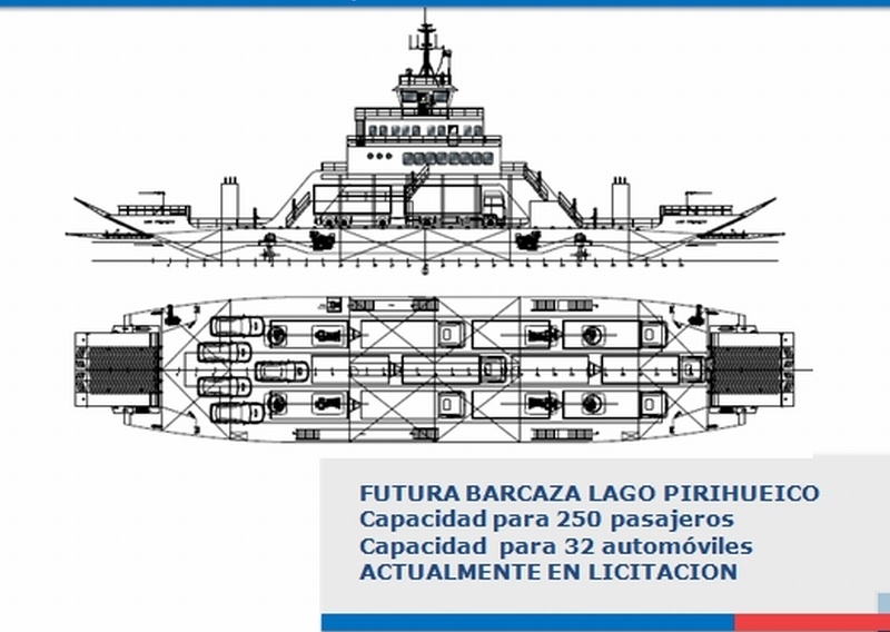 A fin de mes finaliza licitación del diseño para construir nueva barcaza en Pirehueico 