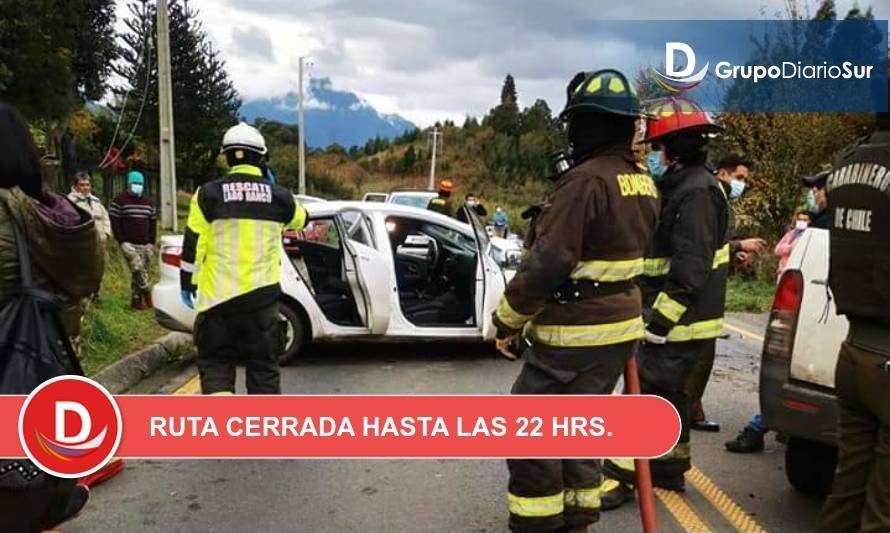 Un lesionado grave y corte de ruta tras colisión frontal en Lago Ranco