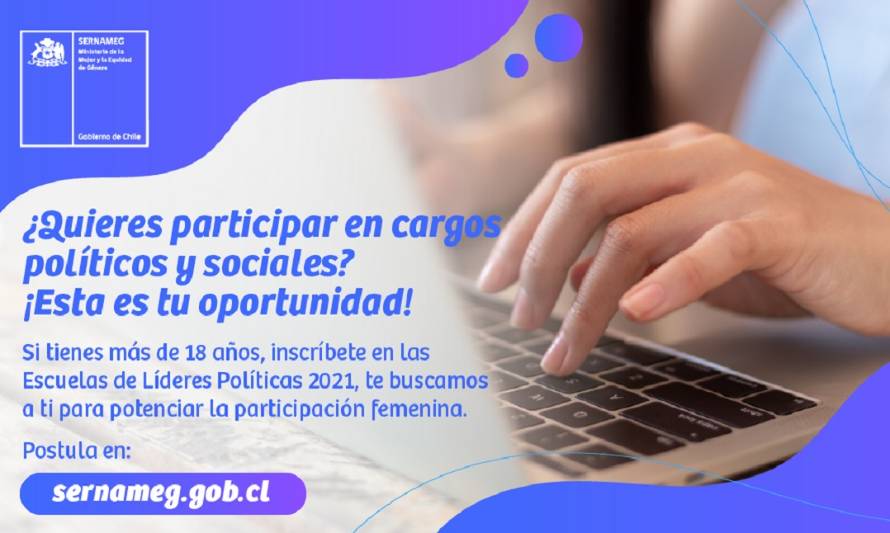 Invitan a las mujeres de Los Ríos a postular a la Escuela de Líderes Políticas 2021 