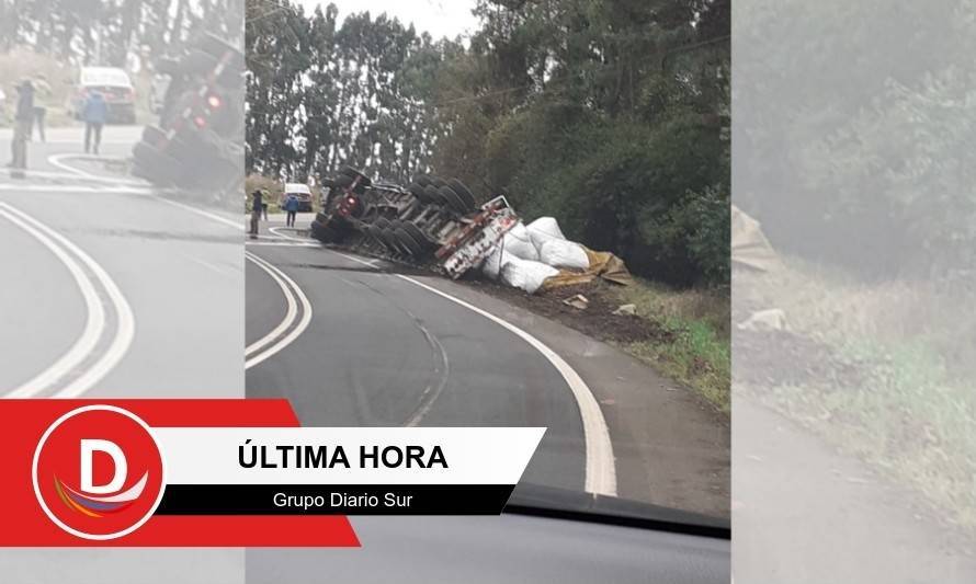 Paillaco: Reportan volcamiento de camión en cruce Manao