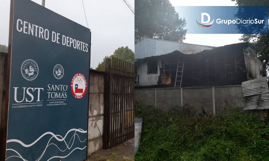 Incendio afectó dependencias de centro deportivo de la UST Valdivia