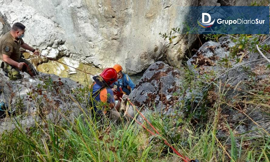 Bomberos de Llifén rescató a turista que cayó al río Caunahue 