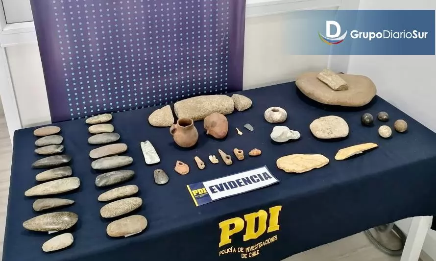 Recuperan piezas arqueológicas prehispánicas en la región de Los Lagos