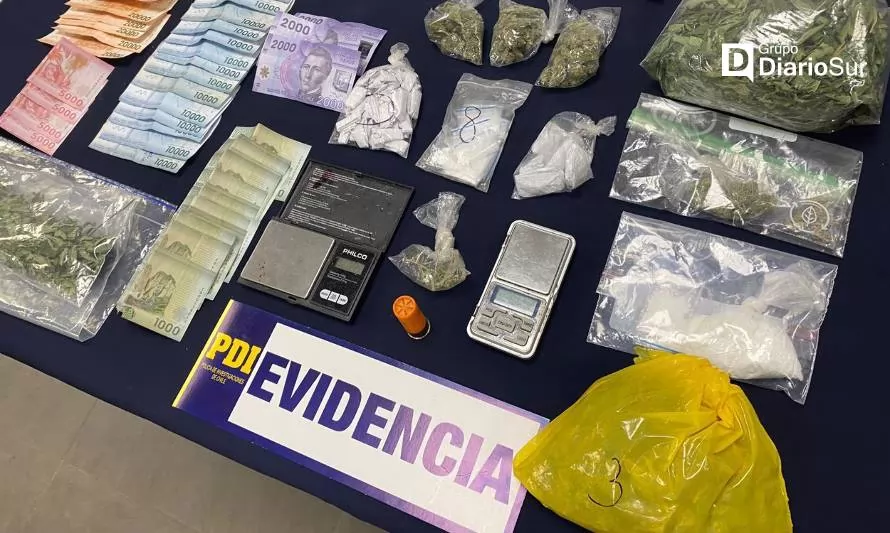 PDI detuvo a tres personas e incautó drogas en población Beneficencia de Valdivia