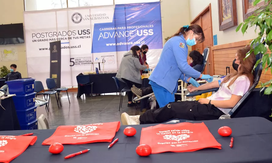 Estudiantes USS Valdivia apoyaron masiva campaña de donación de sangre