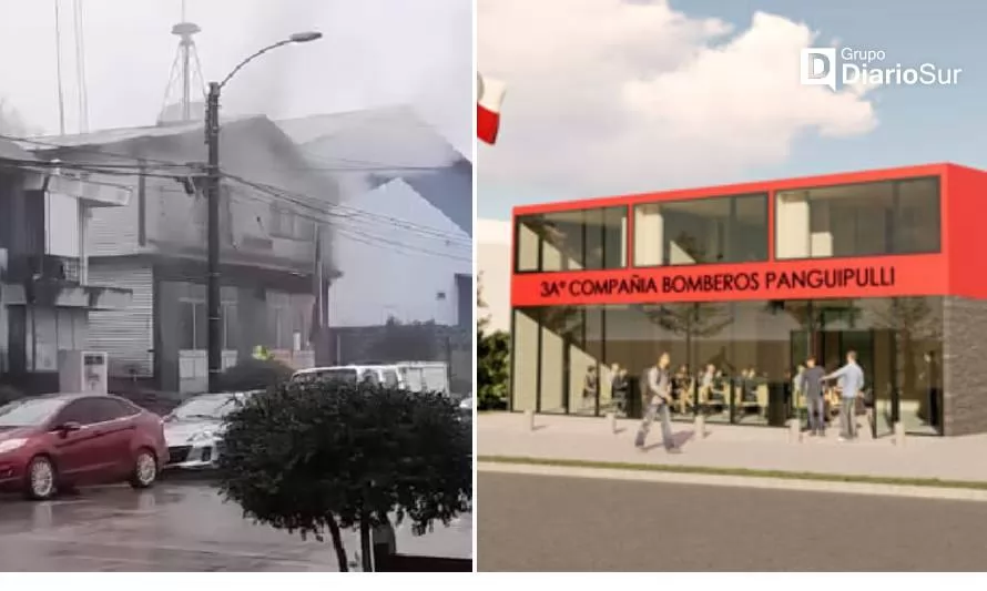 Principio de incendio en cuartel de Bomberos de Panguipulli revive sueño de un nuevo edificio