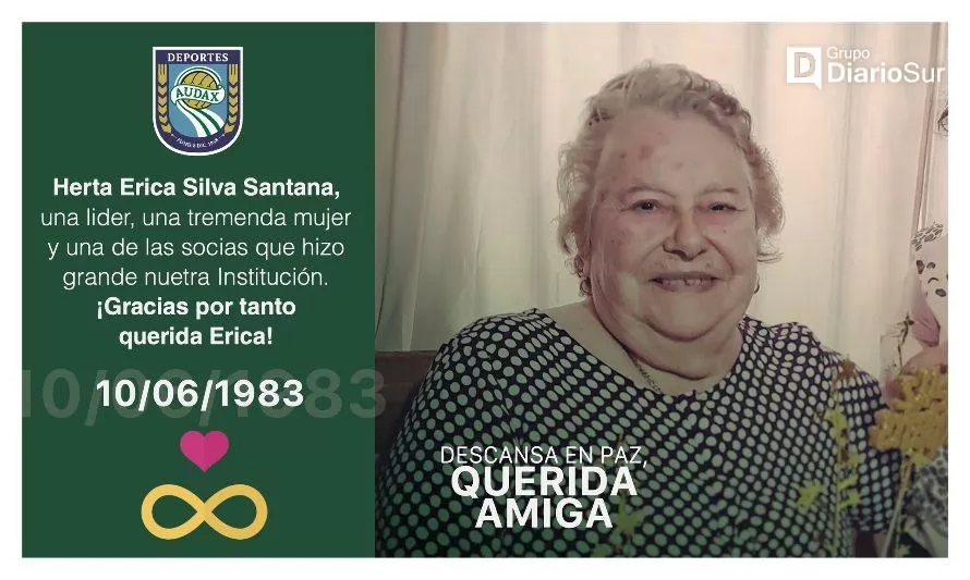 Club Audax de luto: falleció querida socia Herta Erica Silva Santana Q.E.P.D