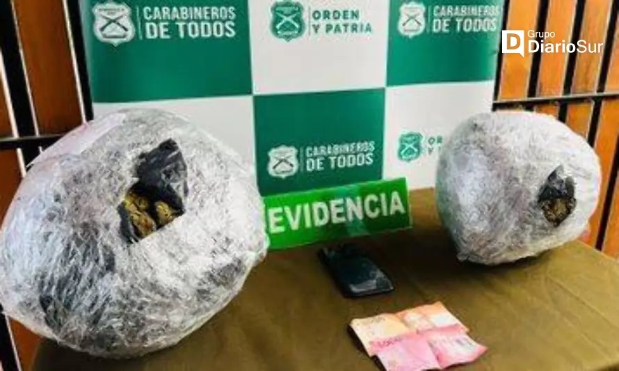 Incautan casi cinco kilos de marihuana desde un bus en Valdivia 