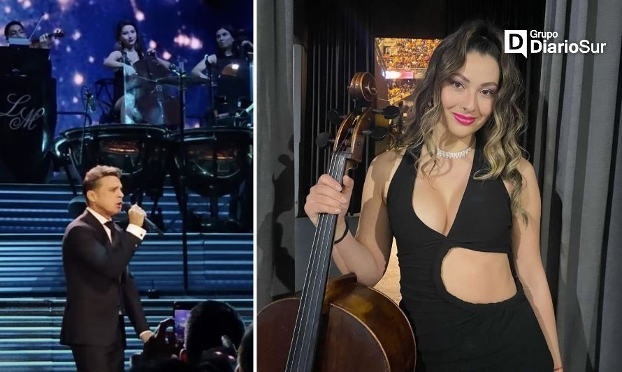 La músico con el cantante y ya lista para salir al escenario del Movistar Arena. Crédito: Redes sociales.