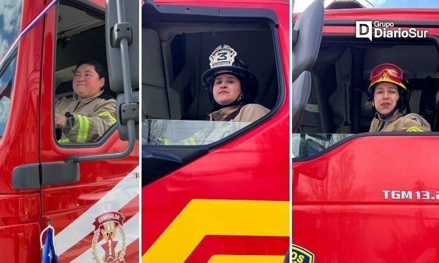 Bomberas maquinistas se lucieron en desfile de Los Lagos