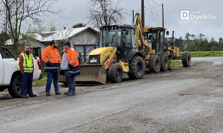 MOP inició reparación de tramos en mal estado en la Ruta Folilco-Las Huellas 