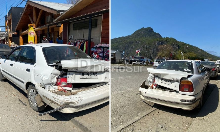 Conductor pierde el control y choca contra auto estacionado en Llifén