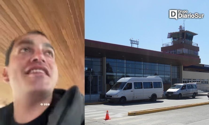 Influencer coyhaiquino destrozó al aeropuerto Pichoy
