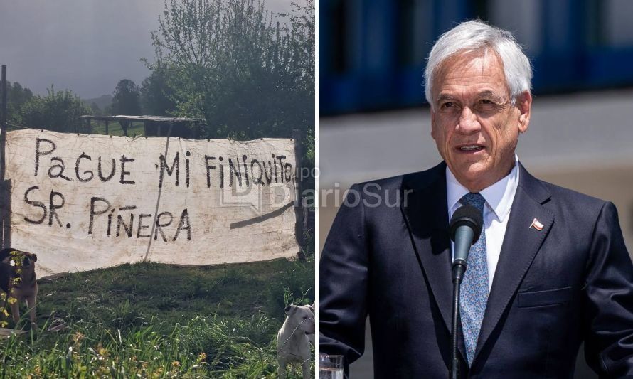 Trabajador de Futrono funa a expresidente: "Pague mi finiquito sr. Piñera"