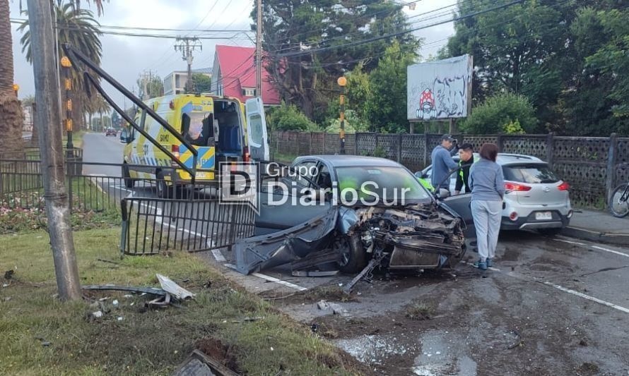 Accidente de alta energía en Valdivia deja un lesionado 