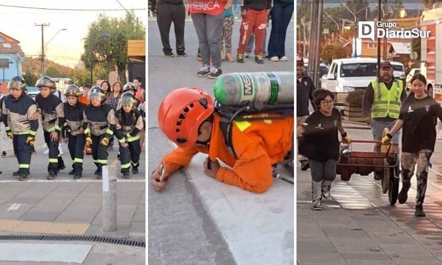 Cadetes protagonizaron el “Desafío de Brigadas del Cuerpo de Bomberos de Futrono”