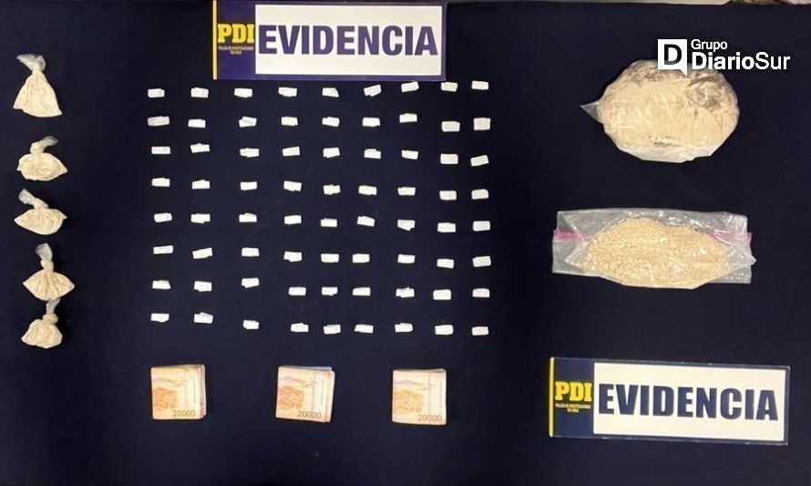 Dos detenidos y más de un kilo de cocaína incautada en Paillaco