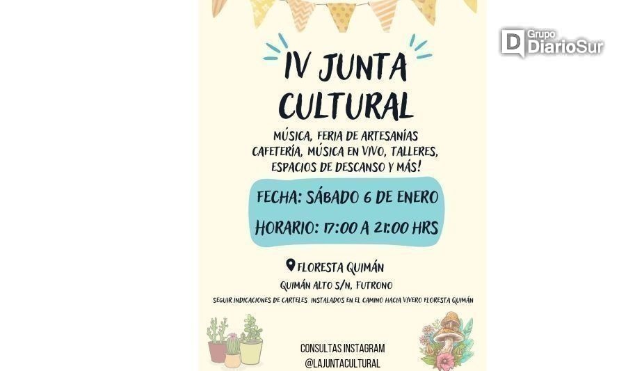 La 4ta Junta Cultural de Futrono : Un Festín de Arte, conocimiento y música este sábado 6 de Enero