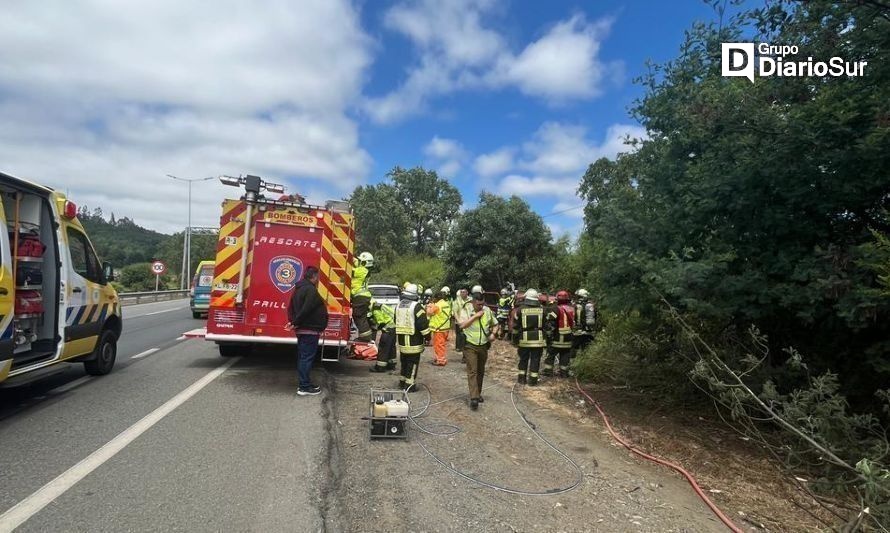 Paillaco: camión colisionó camioneta en la Ruta 5 Sur 