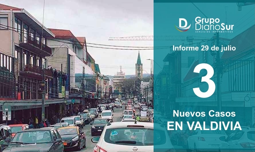 Los 3 contagios de este miércoles corresponden a Valdivia