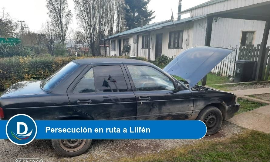 Carabineros de Llifén detuvo a chofer con auto robado en Valdivia: intentó fugarse 2 veces