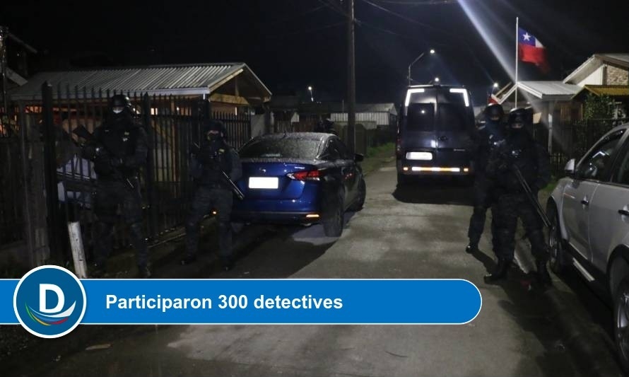 Revelan detalles de operativo PDI en Valdivia: no vidente detenido y 30 viviendas allanadas