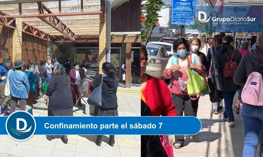 Aglomeraciones en comercio de Valdivia y Futrono tras anuncio de cuarentena