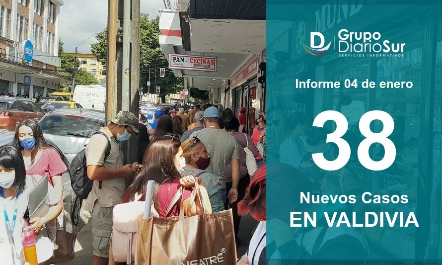 Valdivia registra este lunes 38 nuevos infectados